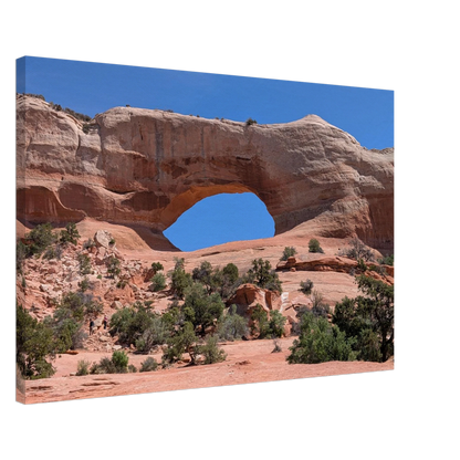 Close-up view of Wilson Arch near Monticello Utah as Southwest desert canvas wall art.