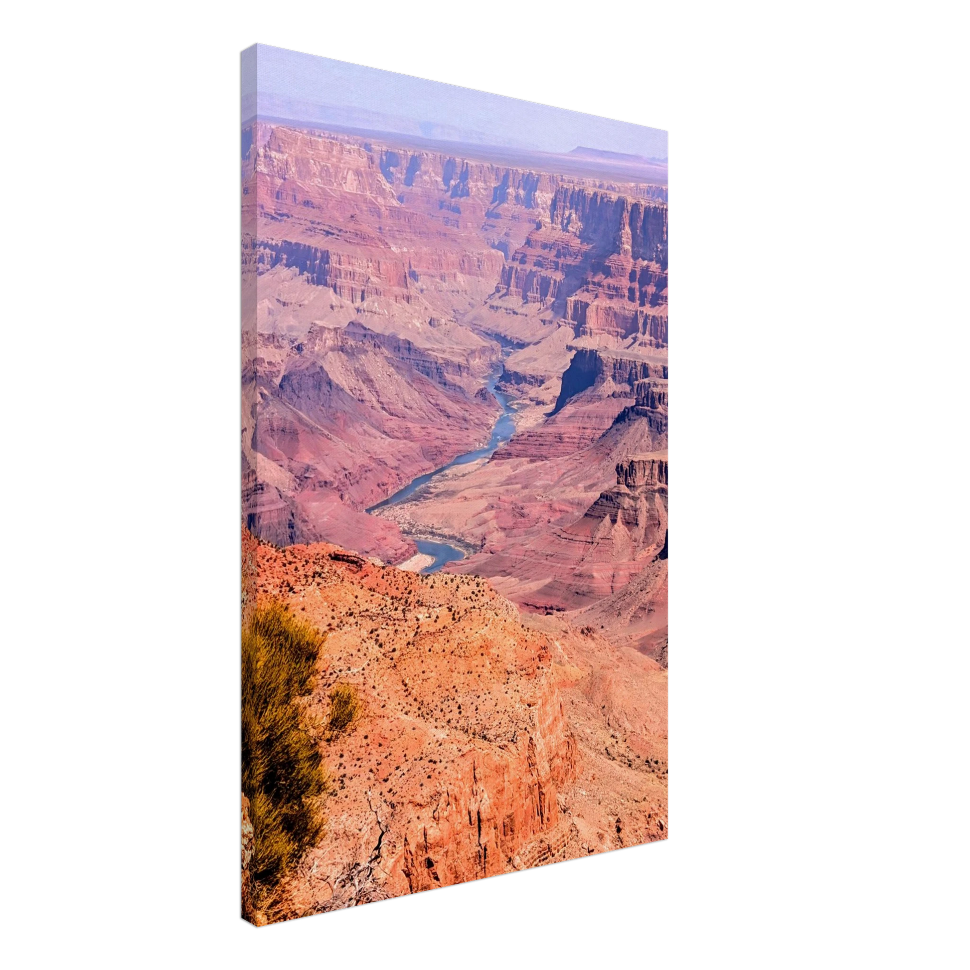 Colorado River winding through the Grand Canyon from Desert View as premium desert canvas wall art.