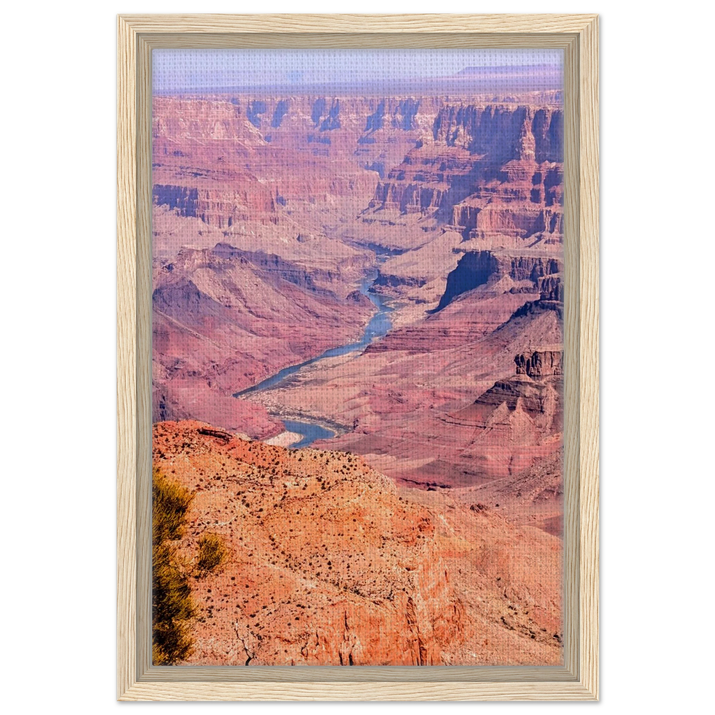 Colorado River winding through the Grand Canyon from Desert View as premium desert canvas wall art.