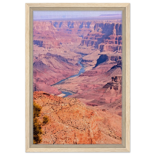 Colorado River winding through the Grand Canyon from Desert View as premium desert canvas wall art.
