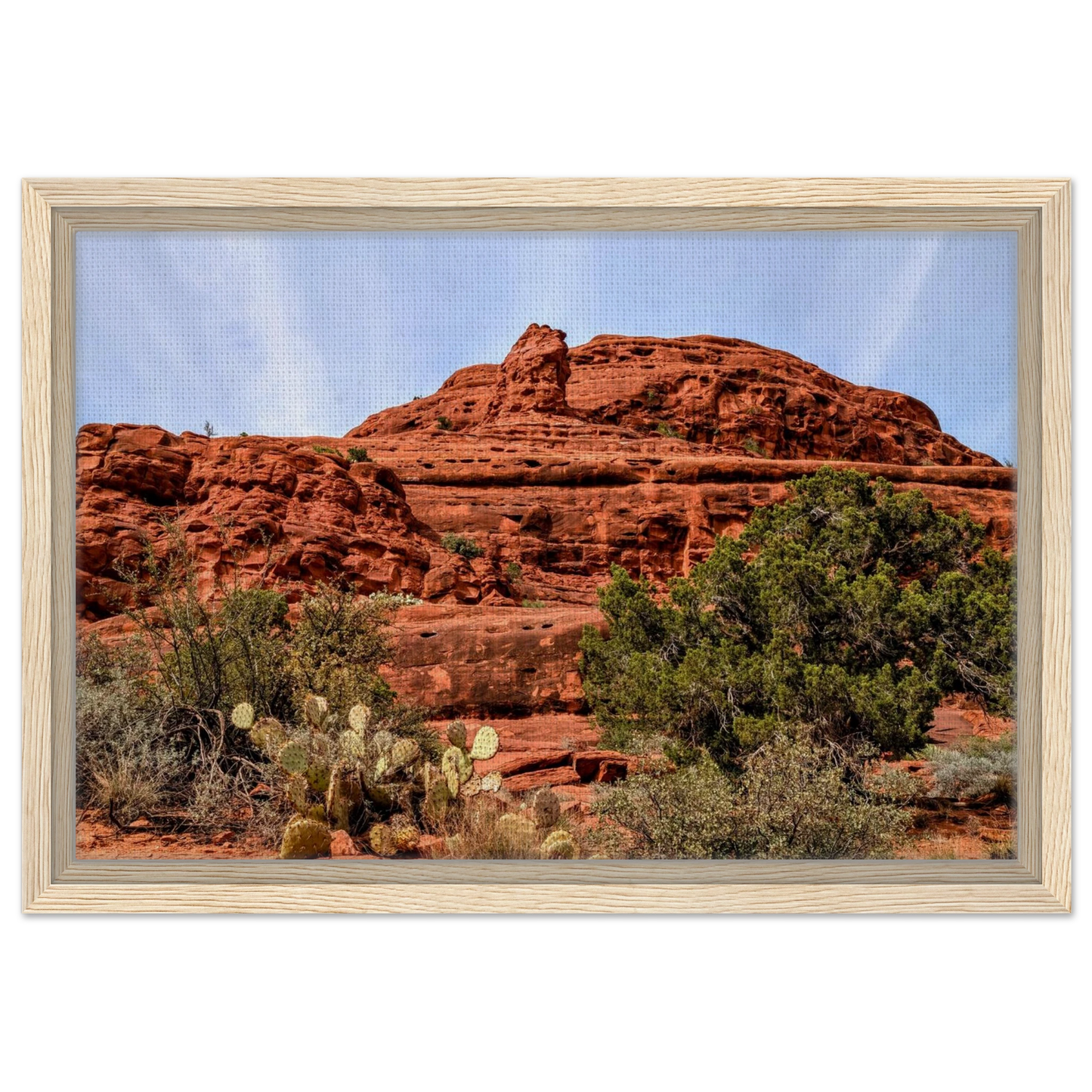 Courthouse Butte Trail in Sedona Arizona with red rocks and desert plants as canvas wall art.