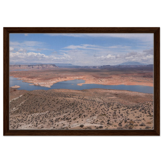 Lake Powell surrounded by desert cliffs near Page Arizona as premium Southwest canvas wall art.