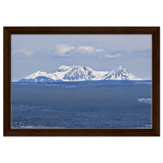 Ranch fence and open Mancos Valley with snow-capped Colorado mountains in the distance as canvas wall art.