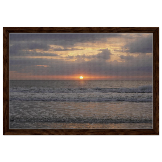 Soft sunrise over the Atlantic Ocean with gentle waves at Vilano Beach Florida.