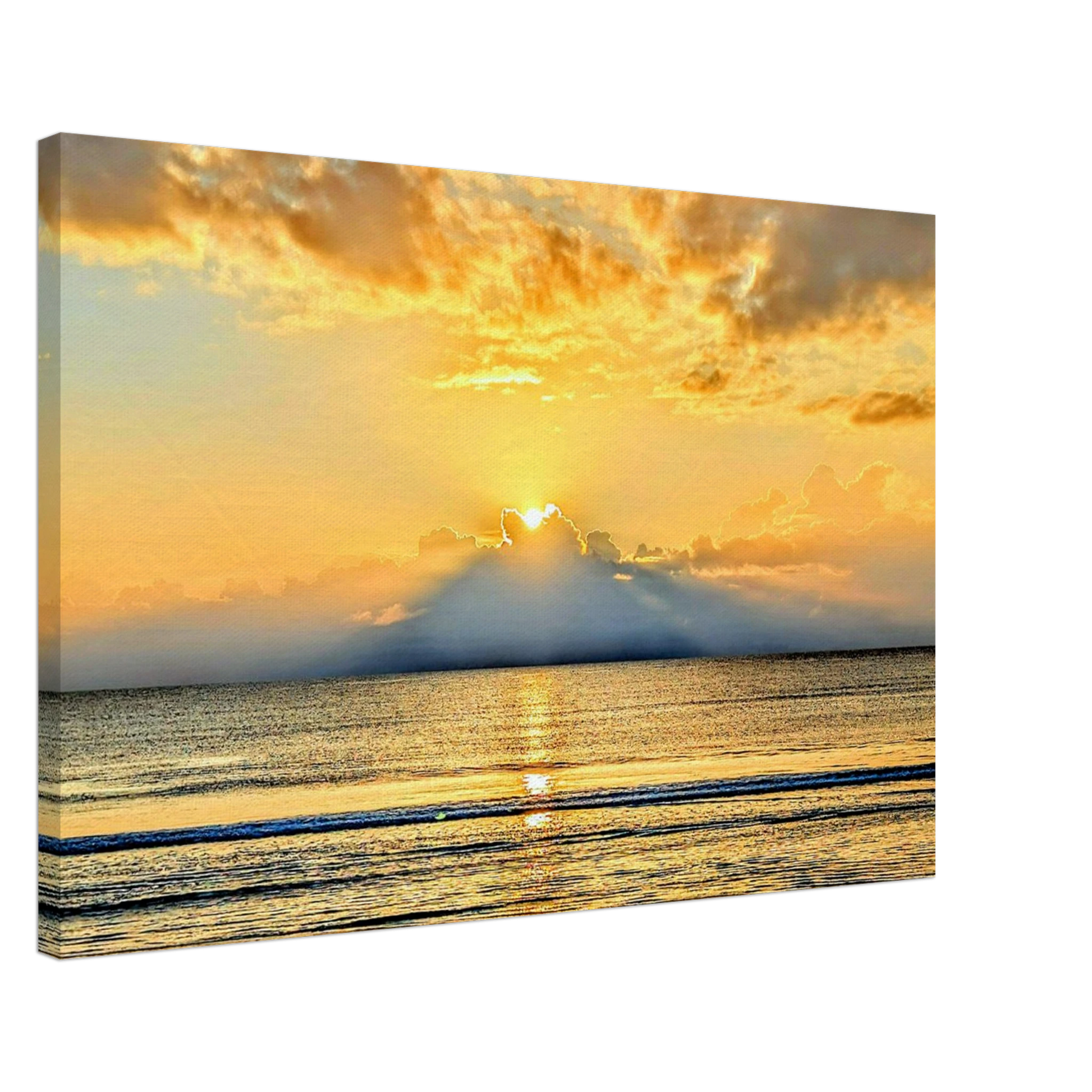 Sun rays breaking through clouds above the Atlantic Ocean at Vilano Beach Florida.