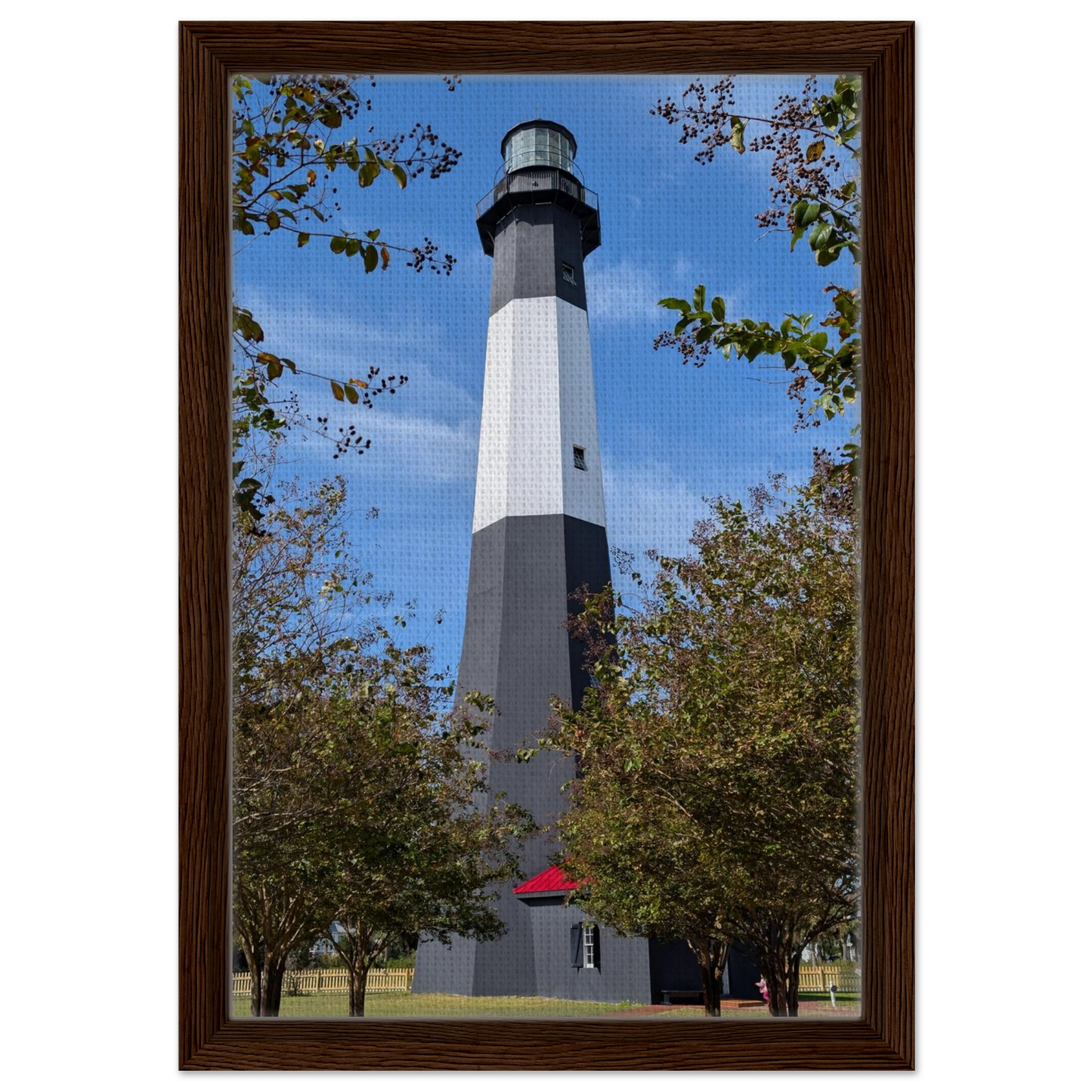 Historic Tybee Island Lighthouse rising above the Georgia coast as premium coastal canvas wall art.